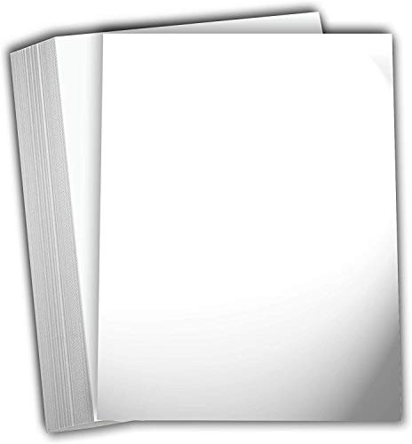 Hamilco White Glossy Cardstock Paper - 8 1/2 x 11' 80 lb Cover Card Stock - 50 Pack