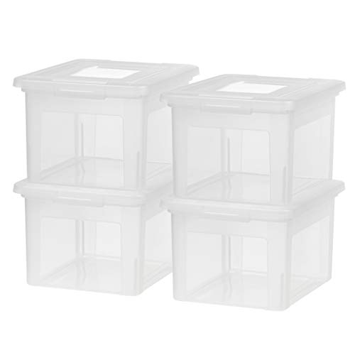 IRIS USA FB-21EE Letter and Legal Size File Box, Letter & Legal, Clear, 4 Pack