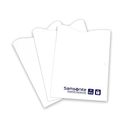 Samsonite 3-Pack Credit Card RFID Sleeves, White, One Size