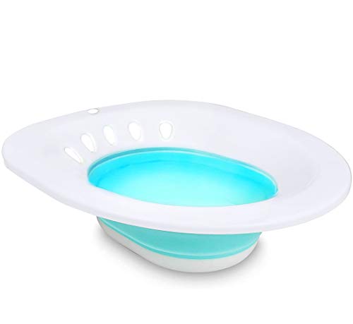 Sitz Bath Toilet Seat - Foldable [Squat-Free] Soaking Basin, for Pregnant Postpartum Perineum Care, Hemorrhoids Recovery, Relieve Vaginal/Anal Inflammation or Swelling - Universal Fit