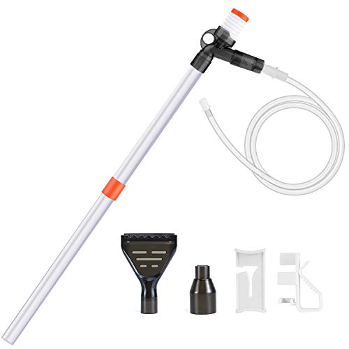 KASAN Gravel Cleaner Pump Aquarium Long Nozzle Cleaning Kit Tool, Aquarium Siphon for Cleaning Sand. with a Pneumatic Button Adjustment Control, it is a Vacuum Cleaner for Aquarium