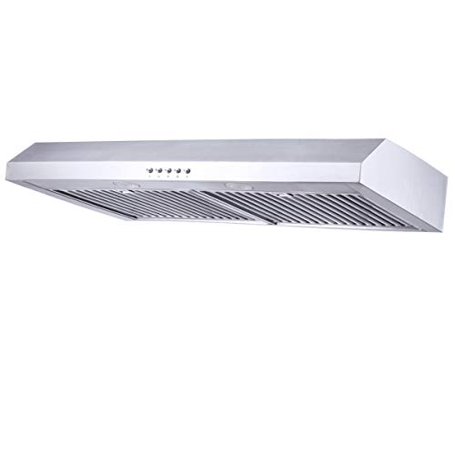 Range Hood 30 inch,Kitchenexus Stainless Steel 300CFM Ducted/ductless Under Cabinet Kitchen Vent Hood with LED Lighting and Hybrid Stainless Steel Filters T-16A