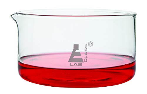 Large Crystallizing Dish with Spout and Heavy Rim - 1000ml Capacity, Borosillicate Glass, OD 150mm
