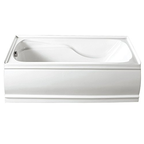 KINGSTON BRASS VTDE603221L 60-Inch Contemporary Alcove Acrylic Bathtub with Left Hand Drain and Overflow Holes , White