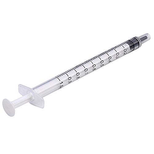 NUOBU 60Pcs 1ml/cc Pipette Syringes, Luer Slip Tip Plastic Glue Applicator, No Needle, Non Sterile, Great for Refilling and Measuring Oil Dispensing Transfering Tiny Amount of Liquids