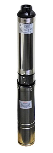 Hallmark Industries MA0343X-4A Deep Well Submersible Pump, 1/2 hp, 230V, 60 Hz, 25 GPM, 150' Head, Stainless Steel, 4'