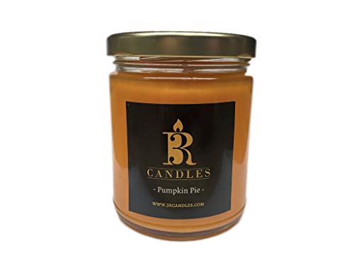 3R Candles Pumpkin Pie Spice Scented Candle Soy/Paraffin Wax Glass jar - Fall Home Decor Gifts for Holiday & Christmas Season - Essential Autumn Gift Ideas - with Cinnamon & Sweet Vanilla