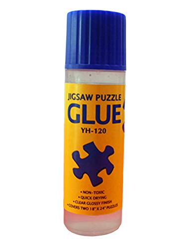 Jigsaw Puzzle Glue with Applicator Suitable for 3000 Pieces of Puzzle for Paper and Wood 120ml Bottle Water-Soluble Special Puzzle Glue Sheets