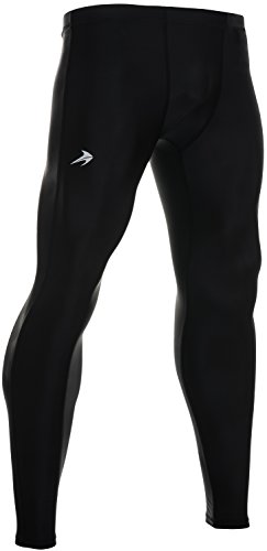 CompressionZ Men's Compression Pants Base Layer Running Tights Gym Leggings (Black, L)