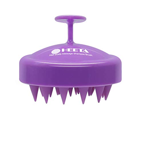 Hair Shampoo Brush, Heeta Scalp Care Brush with Soft Silicone Head Massager for Women, Men, Pet (Purple)