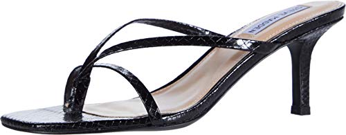 Steve Madden Lolla Heeled Sandal Black Snake 7.5