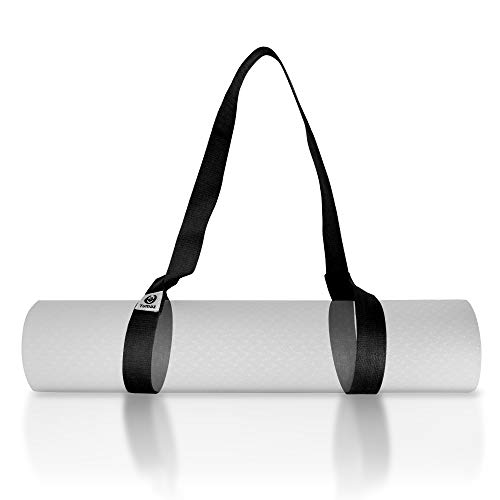 Tumaz Yoga Mat Strap, 2-in-1 Adjustable Sling - Mat Carrier & Stretching Strap (15+ Colors, 2 Sizes Options) with Extra Thick, Durable and Comfy Delicate Texture [Mat NOT Included]