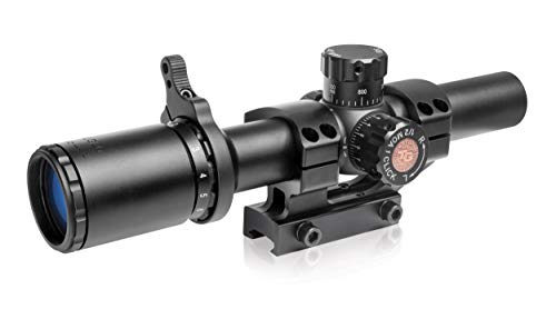 TRUGLO TRU-Brite 30 Series 1-6 X 24mm Dual-Color Illuminated-Reticle Rifle Scope with Mount, Matte Black, 1-6 x 24mm/40mm/30mm (TG8516TL)