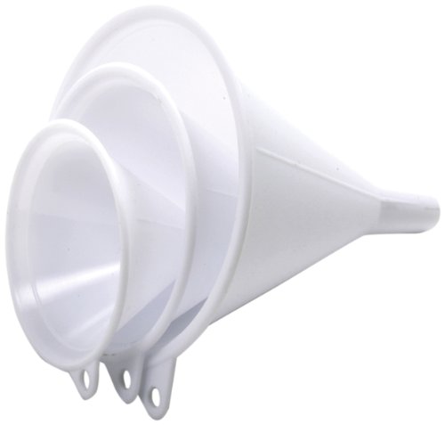 Norpro Nopro Plastic Funnel, Set of 3, Set of Three, White