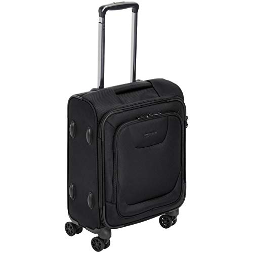 AmazonBasics Expandable Softside Carry-On Spinner Luggage Suitcase With TSA Lock And Wheels - 20.4 Inch, Black