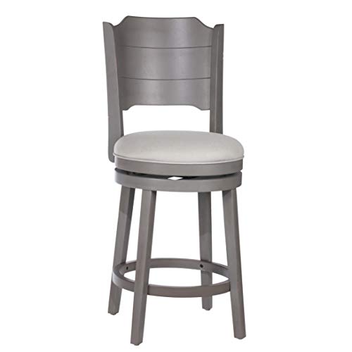 Hillsdale Furniture Hillsdale Clarion, Distressed Gray Wood Swivel Counter Stool