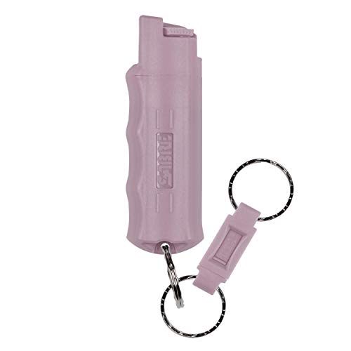 SABRE RED Pepper Spray Keychain with Quick Release for Easy Access – Max Police Strength OC Spray, Finger Grip for Accurate Aim, 10-Foot (3M) Range, 25 Bursts (5x Other Brands) – Practice SprayOption