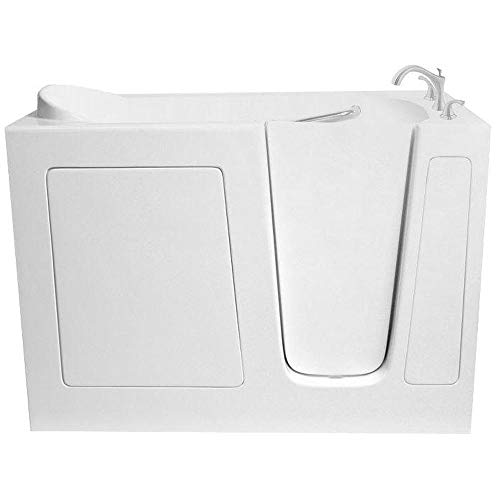 ARIEL Walk-in Bathtub in White with Right Side Drain Soaker Series 51' x 26' x 36'