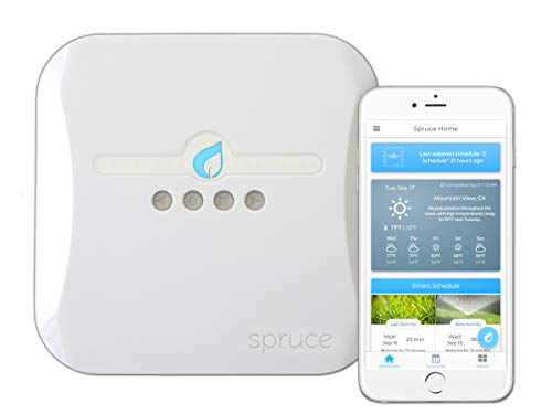 Plaid Systems Spruce Irrigation 16 Zone WiFi Sprinkler Controller (Gen 2), Compatible with Alexa, Wireless Soil Moisture Sensors, Leak Detection, Flow Meter