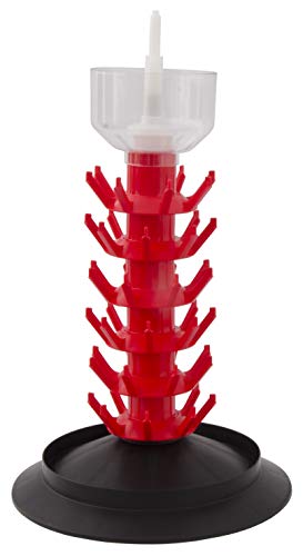 North Mountain Supply Screw Type Bottle Drying Tree 48 Bottles - With Deluxe Bottle Rinser
