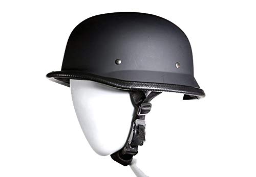 German Novelty Flat Black Motorcycle Skull Cap Cruiser Biker S,M,L,XL,XXL (XL, Flat Black)