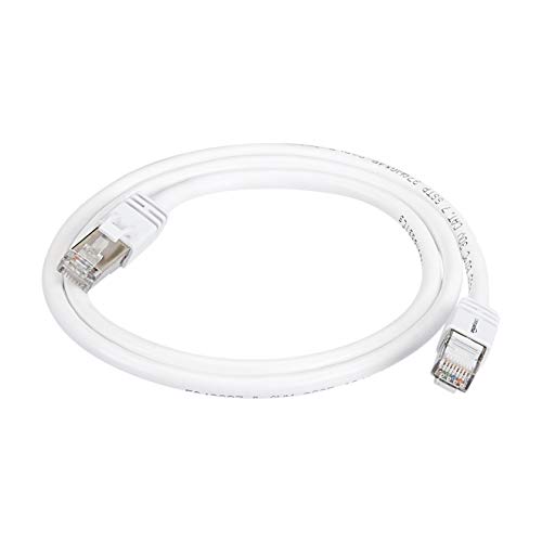 AmazonBasics RJ45 Cat 7 High-Speed Gigabit Ethernet Patch Internet Cable, 10Gbps, 600MHz - White, 3-Foot