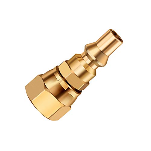WADEO LP Quick Connect Fittings, 1/4'' RV Propane Quick Connect Fittings for Connecting Low Pressure Gas Appliance Such as Grill, Heater, Fire Pit and RV Quick Connect