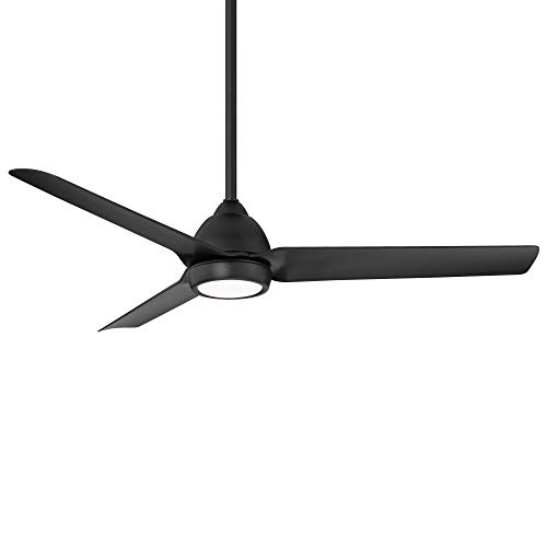 Mocha Indoor/Outdoor 3-Blade Smart Compatible Ceiling Fan 54in Matte Black with 3000K LED Light Kit and Remote Control with Wall Cradle. Works with iOS/Android, Alexa, and Google Assistant.