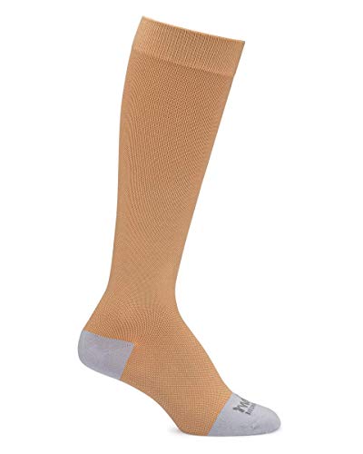 Motif Medical, Maternity Compression Socks, Postpartum Compression Clothing, Women's Knee High Socks, Beige/Grey - Large