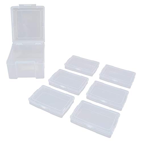 Advantus Photo Keeper Box with 6 Individual Clear Photo Cases, Holds up to 600 Photos, Embellishment and Craft Storage Containers, 61989
