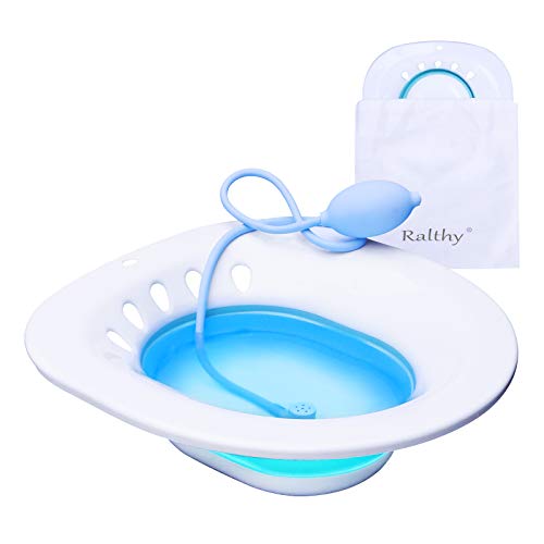 Sitz Bath for Over The Toilet Postpartum Care, Anal Postoperative Care Basin, for Hemorrhoids and Perineum Treatment, Alleviate Vaginal or Anal Inflammation, Foldable Easy to Store