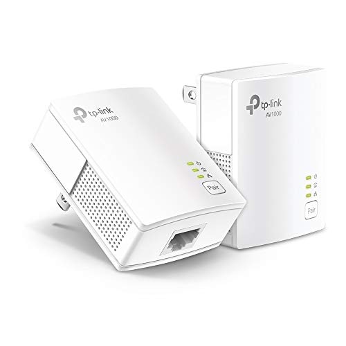TP-Link AV1000 Powerline Starter Kit - Gigabit Port, Plug&Play, Ethernet Over Power, Nano Size, Expand Home Network with Stable Connections, Ideal for Smart TV, Online Gaming(TL-PA7017 KIT)