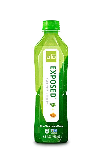 ALO Exposed Aloe Vera Juice Drink, Aloe Vera + Honey, (Pack of 12), 16.9 Ounce Bottle