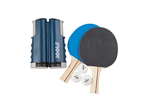 JOOLA Essentials Series Variant 2-Player Competition Ping Pong Ultimate Net and Paddle Bundle Set - Includes 1 Retractable Net, 2 Table Tennis Rackets and 3 Regulation Balls, and 1 Mesh Carrying Bag