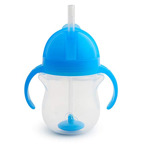 Munchkin Any Angle Click Lock Weighted Straw Trainer Cup, Blue, 7oz