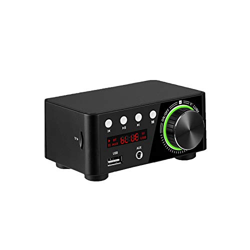 100W Mini Hi-Fi Bluetooth Audio Component Amplifiers 5.0 Power Music Player Stereo Receiver 2.0 Channel Wireless Receiver Class D Amp.(Power Adapter is Included)