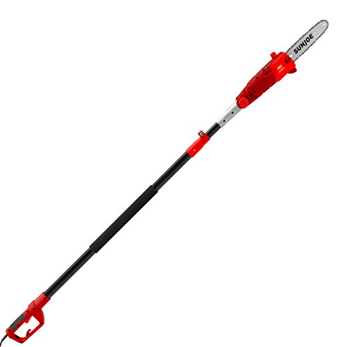 Sun Joe SWJ803E-RED 10-Inch 8.0 Amp Electric Multi-Angle Pole Chain Saw, Red