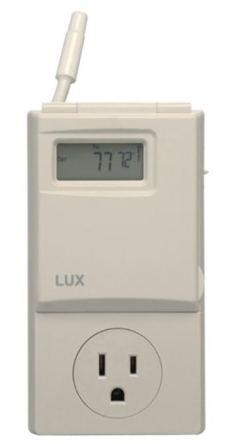 Lux WIN100 Automatic Heating & Cooling 5-2 Day Programmable Outlet Thermostat, Compatible with Portable A/C, Fans, and Space Heaters