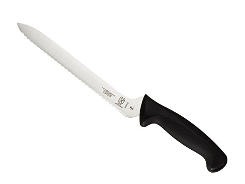 Mercer Culinary M22408 Millennia 8-Inch Offset Wavy Edge Bread Knife, Black