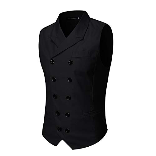 MAGE MALE Men's Slim Fit Suit Vests V-Neck Formal Business Sleeveless Dress Suit Separate Waistcoat