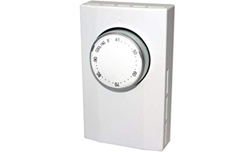 KING K101-C Bi-Metal Cooling Line Voltage Thermostat, 1-Pole, 120-277V, 22 Amp, White