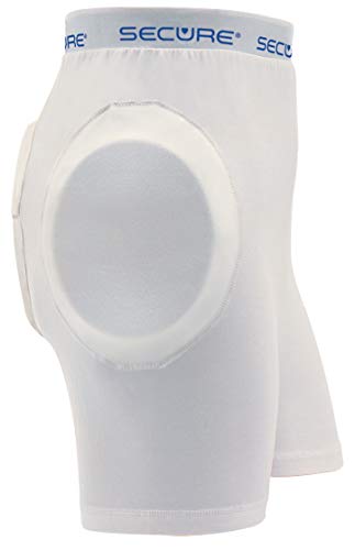 Secure Unisex Soft Hip Protector with Removable Tailbone Pad, Small, White - Elderly Safety Fall Injury Prevention (Small)