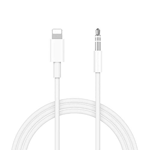 [Apple MFi Certified] iPhone AUX Cord for Car Stereo, Lightning to 3.5mm Audio Cable Compatible with iPhone 11/11 Pro/XS/XR/X 8 7 6/iPad, iPod to Speaker, Home Stereo, Headphone, Support iOS 13(White)