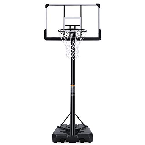 MaxKare Portable Basketball Hoop & Goal Basketball System Basketball Equipment Height Adjustable 7ft 6in-10ft with 44 Inch Backboard and Wheels for Youth Kids Indoor Outdoor Use