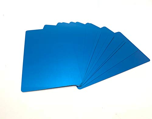 50 Pack Thick Aluminum Business Card Blanks, Metal Plaque Blank 0.5mm Laser Engraving Material, Sublimation, CNC, Base Plate Multipurpose (Blue)