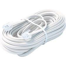 Bistras 50 Ft 4C Telephone Extension Cord Cable Line Wire, for any Phone, Modem, Fax Machine, Answering Machine, Caller ID , White