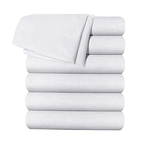 Balichun 6 Pack Flat Sheet Set -Premium Quality Sheet Soft and Breathable Wrinkle, Fade Resistant Bed Top Sheet for Hotel and Hospital Use,Twin Size White