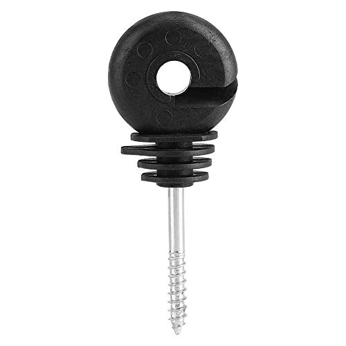 Black Screw Insulator, 100Pcs Screw in Ring Insulators Wood Post Insulator Pasture Fence Accessories for Electric Fencing Poly Wire or Tape
