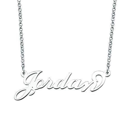 CLY Jewelry 925 Sterling Silver Plate Custom Customized Personalized Name Necklace for Women Girls