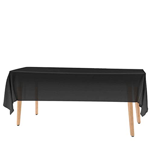 14 Pack Premium Disposable Black Plastic Tablecloth - 54 x 108 in. Rectangle Plastic Table Cloth - Party Table Covers Use for Indoor Or Outdoor Tablecloths Pack (Multi Color Available)